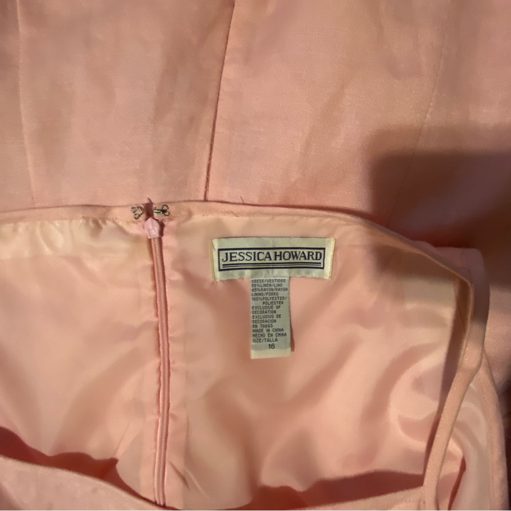 Jessica Howard VTG Spaghetti strap Dress. Pink with cherries, EUC, Sz 16 - Picture 13 of 16